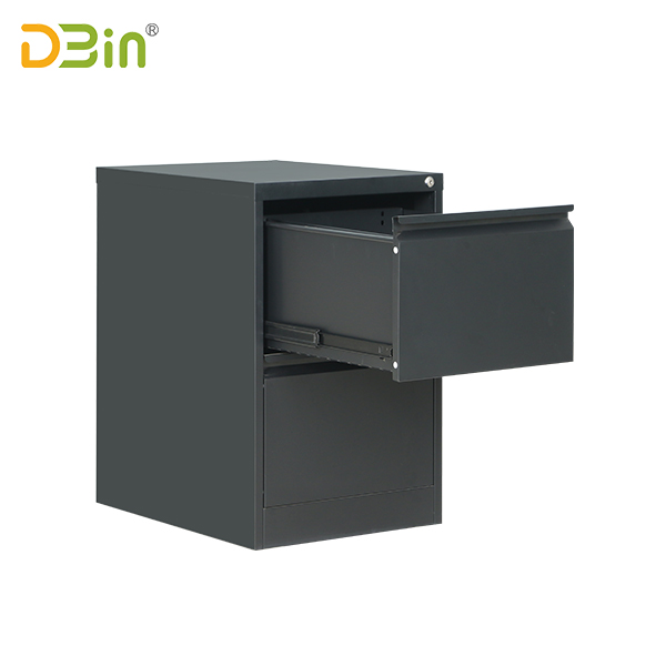 SB-X060 H730二抽黑色鵝頸拉手窄卡箱 